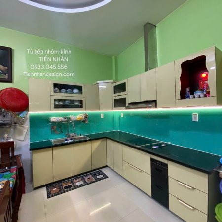Tủ bếp nhôm kính đẹp