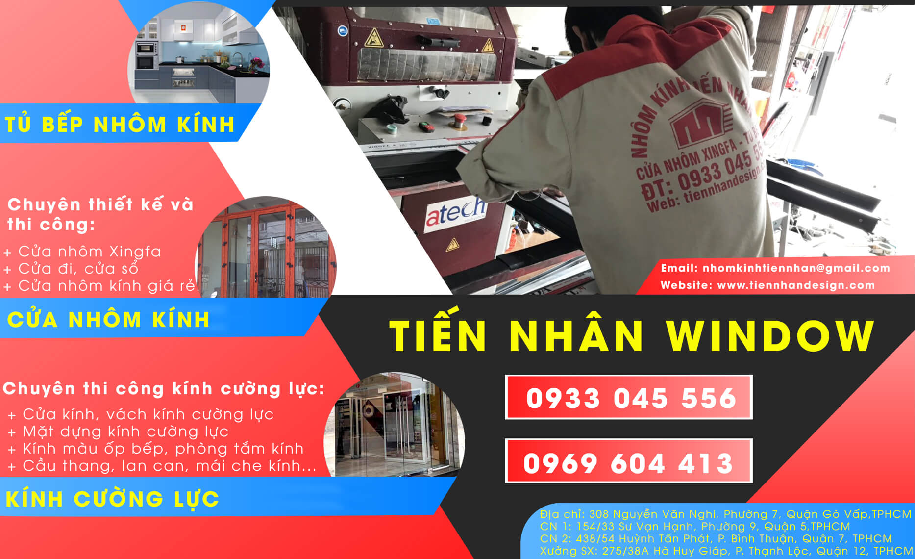Dịch vụ Nhôm kính Tiến Nhân tại An Phú Đông Quận 12