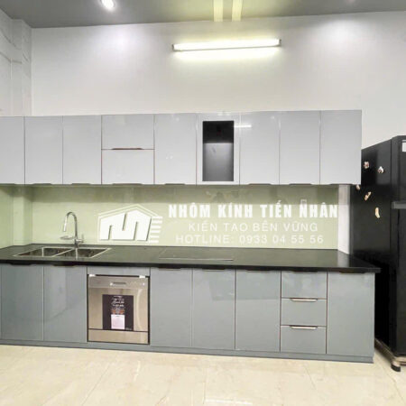 Tủ Bếp Nhôm Cánh Kính Tiến Nhân