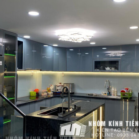 Tủ Bếp Nhôm Kính Tiến Nhân