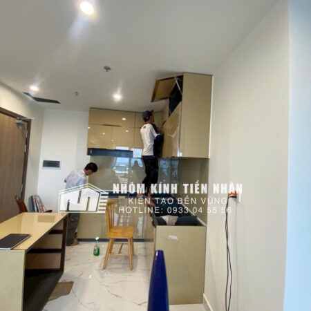 Tủ Bếp Nhôm Kính Tiến Nhân