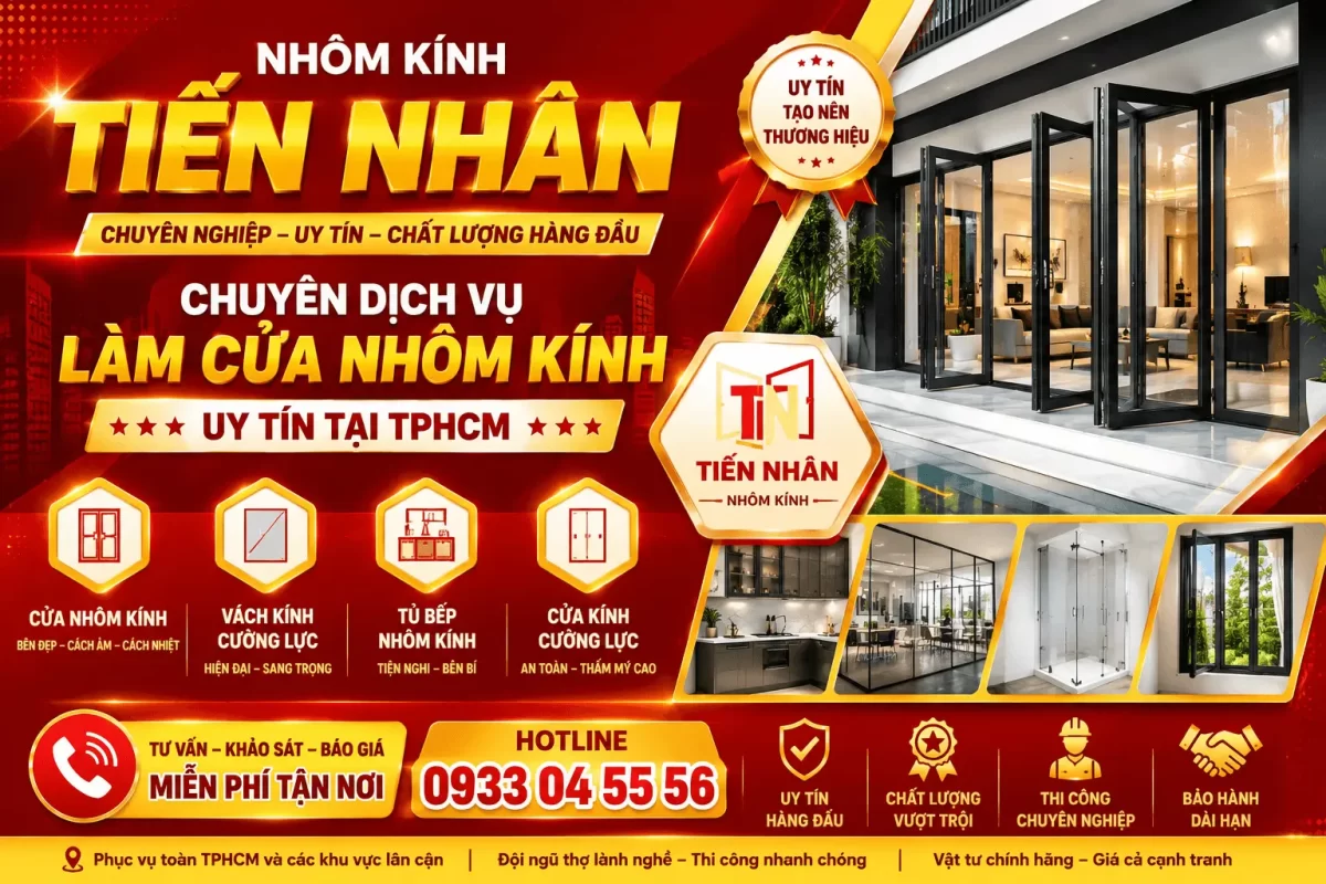 Địa Chỉ Làm Cửa Nhôm Kính TPHCM Gần Đây Uy Tín - Nhôm Kính Tiến Nhân