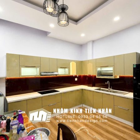 thi công tủ bếp nhôm kính TPHCM