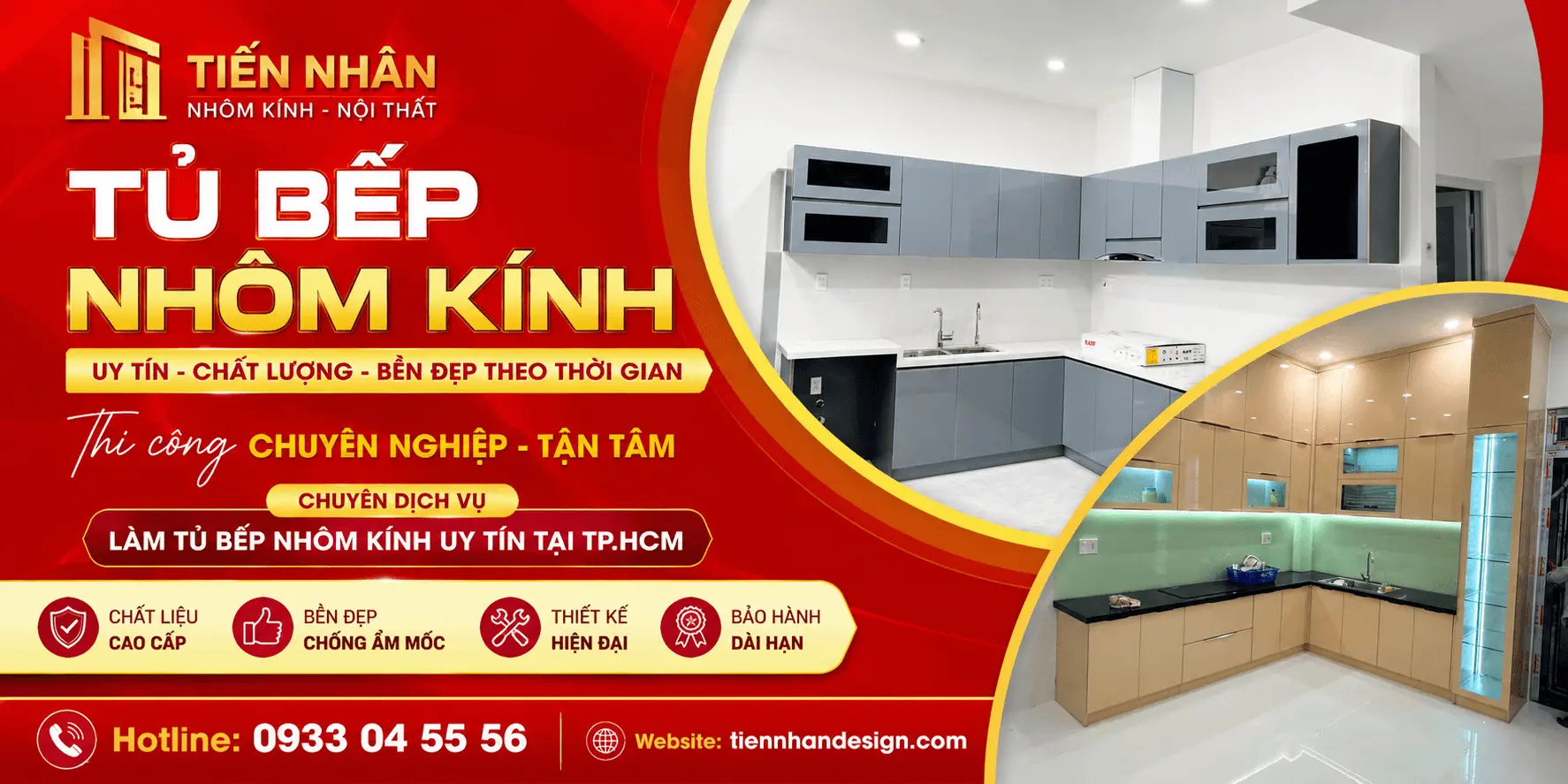 Nhôm kính Tiến Nhân: Địa Chỉ Làm Tủ Bếp Nhôm Kính Phú Nhuận Gần Đây Uy Tín #1